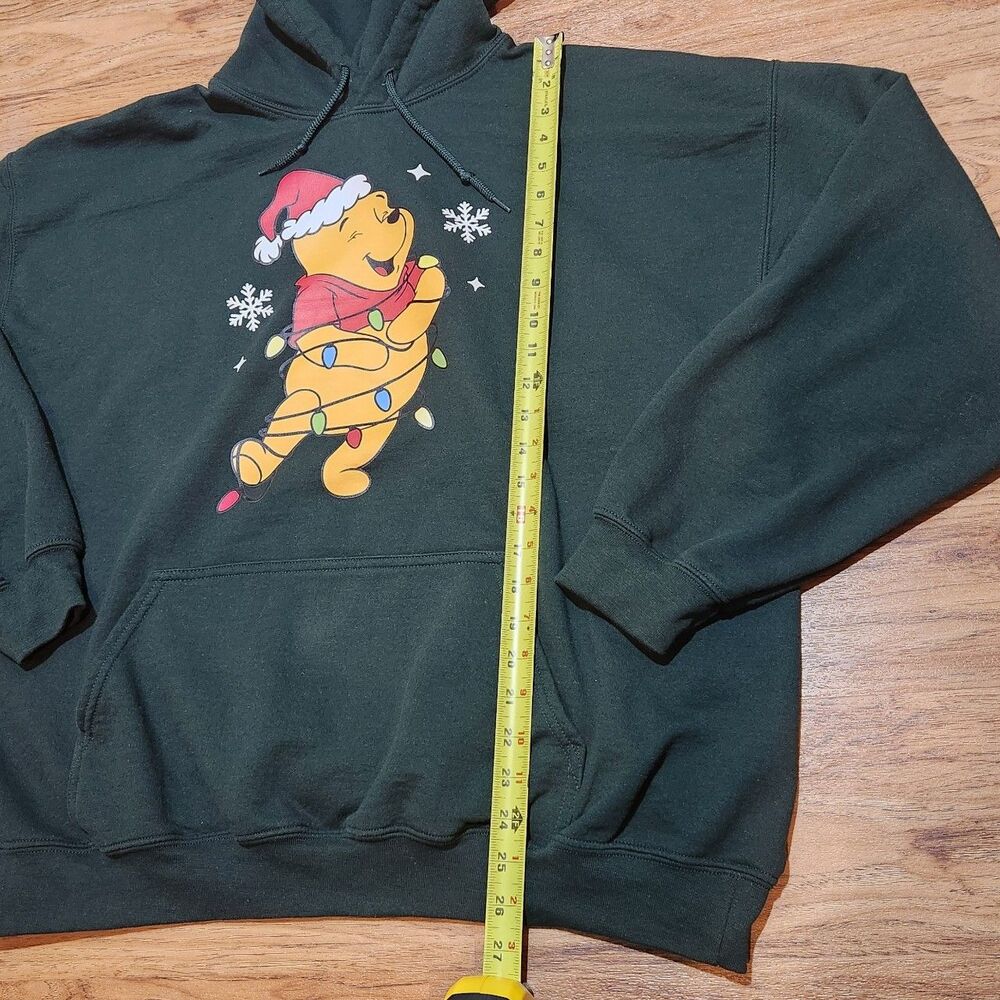 Gildan Disney Winnie The Pooh Christmas Light-Up Hoodie, Dark Green, 2XL - Picture 7 of 8